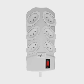 Filtro Linha Circuit Breaker  6 Tomadas 2P+Terra 10A Cinza 250V Daneva