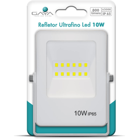 Refletor de Led Ultrafino 10W 3000k Branco Bivolt Gaya