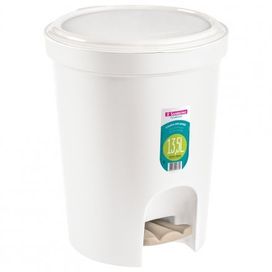 Lixeira com Pedal Plástica  Branco Sanremo