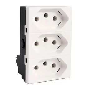 Modulo Tomada Triplex 2P+T 10A BA Pial Plus+Branco 250V Pial