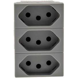 Modulo Tomada Triplex 2P+T 10A BA Pial Plus+Cinza 250v Pial