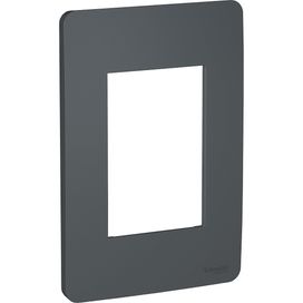Placa 4x2 3Postos Stellar Black Orion Schneider Prime