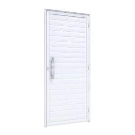 Porta Esquerda 215x95cm Lambril Puxador Aluminium Branco Ullian Portas