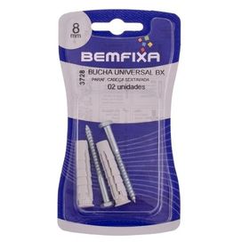 Parafuso Rosca Soberba Sextavo com Bucha 8mm 2 Peças Bemfixa