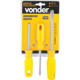 Jogo Chave Fenda/Phillips 3 Peças CRV Vonder