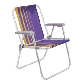 Cadeira de Praia Samoa Roxo e Amarelo Tramontina