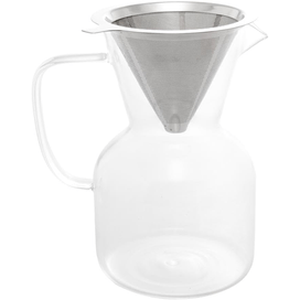 Cafeteira de Vidro com Filtro de Aço Inox 800ml Lyor