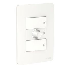 Conjunto 4x2 Variador para Ventilador T+2 Interruptor Paralelo Orion Branco Schneider Prime