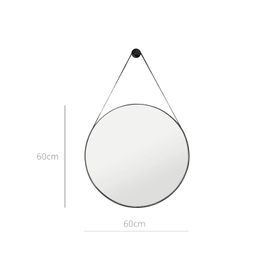 Espelho Adnet 60cm Couro Caramelo VB Cristais