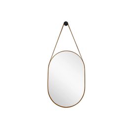 Espelho Adnet Pílula 80x50cm Couro Caramelo VB Cristais