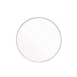 Espelho Redondo 60cm Couro Caramelo VB Cristais