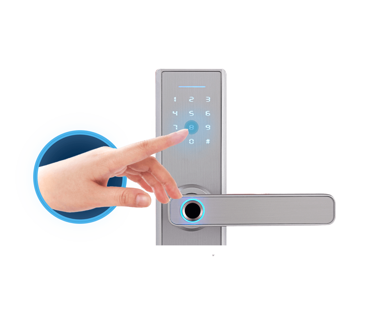 Fechadura Digital Embutir com Biometria Prata Elsys