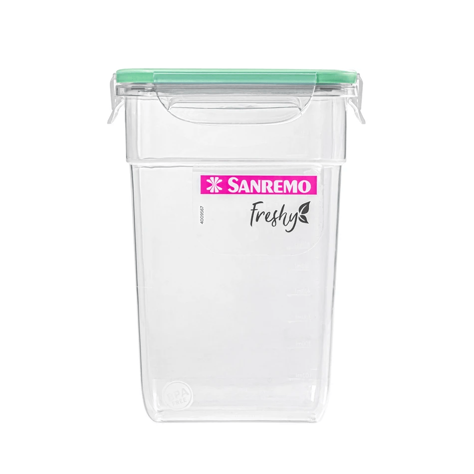 Pote Plástico com Travas Hermético Verde Menta 1,4L Freshy Sanremo