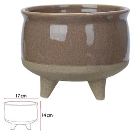 Vaso Cerâmica com Pé 14cm Fendi Flor Arte