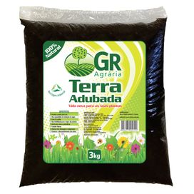 Terra com Adubo 100% Natural 3kg Gr Higiene