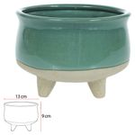 2304751-VASO-CERAMICA-COM-PE-AZUL-TURQUEZA-9CM-Amoedo
