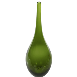 Vaso de Vidro 39cm Verde Flor Arte