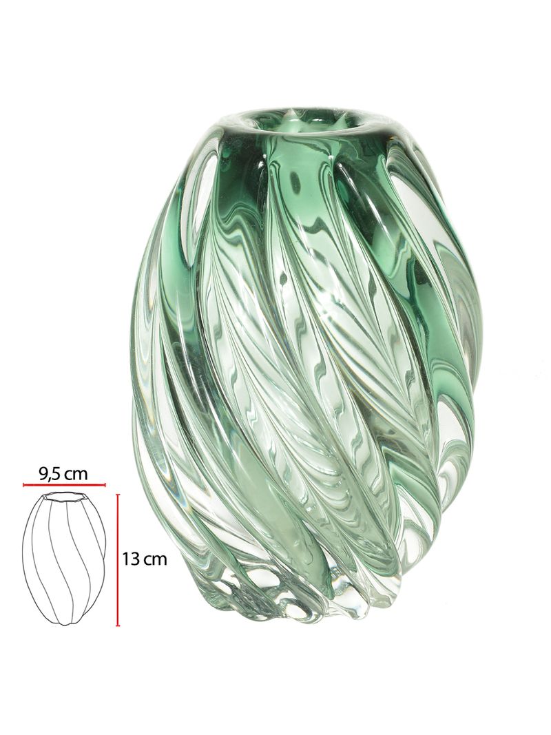 2305520-VASO-VIDRO-TIPO-MURANO-VERDE-13CM-Amoedo