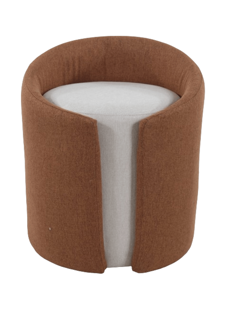 2304913-Puff-Linho-52cm--Bege-e-Terra-cota-Flor-Arte-AMOEDO