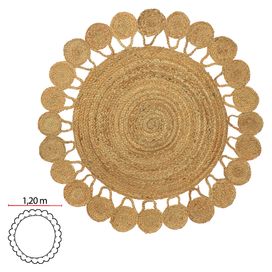 Tapete Redondo lora 1,20m Juta Flor Arte