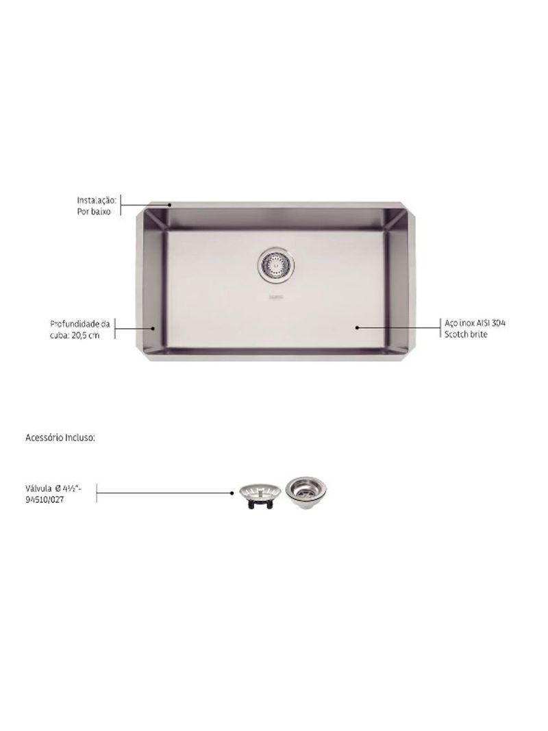 2017354-CUBA-INOX-QUADRUM-70X40-UNDERMOUNT-INOX-ACETINADO-COM-VALVULA-Amoedo1