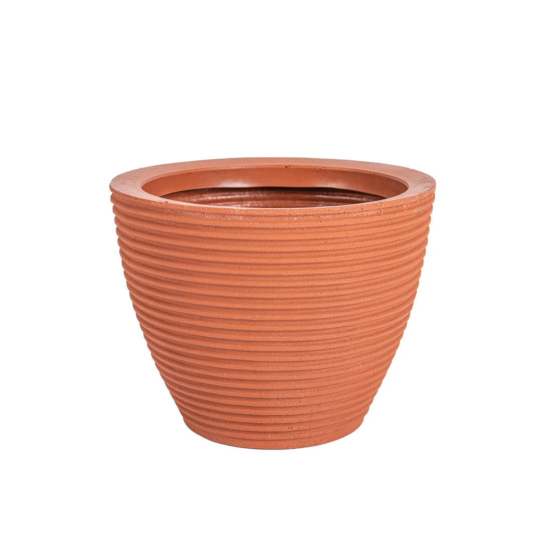 Encontraproduto.com.br - Vaso Cone Baixo Riscatto 22 Terracota Vasap