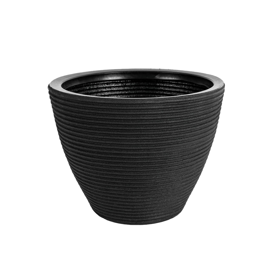 Encontraproduto.com.br - Vaso Cone Baixo Riscatto 28 Preto Absoluto Vasap