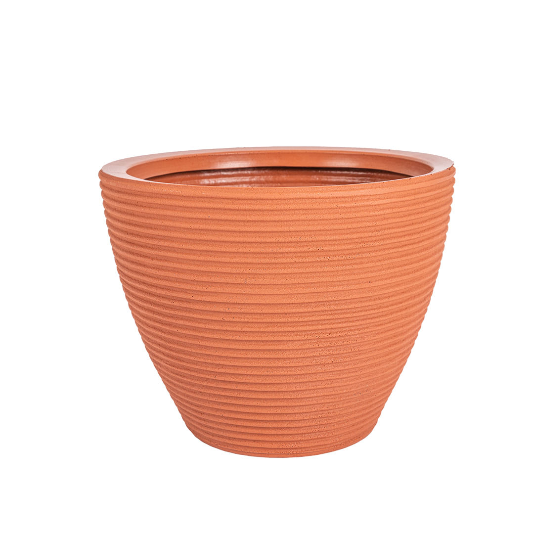 Encontraproduto.com.br - Vaso Cone Baixo Riscatto 28 Terracota Vasap