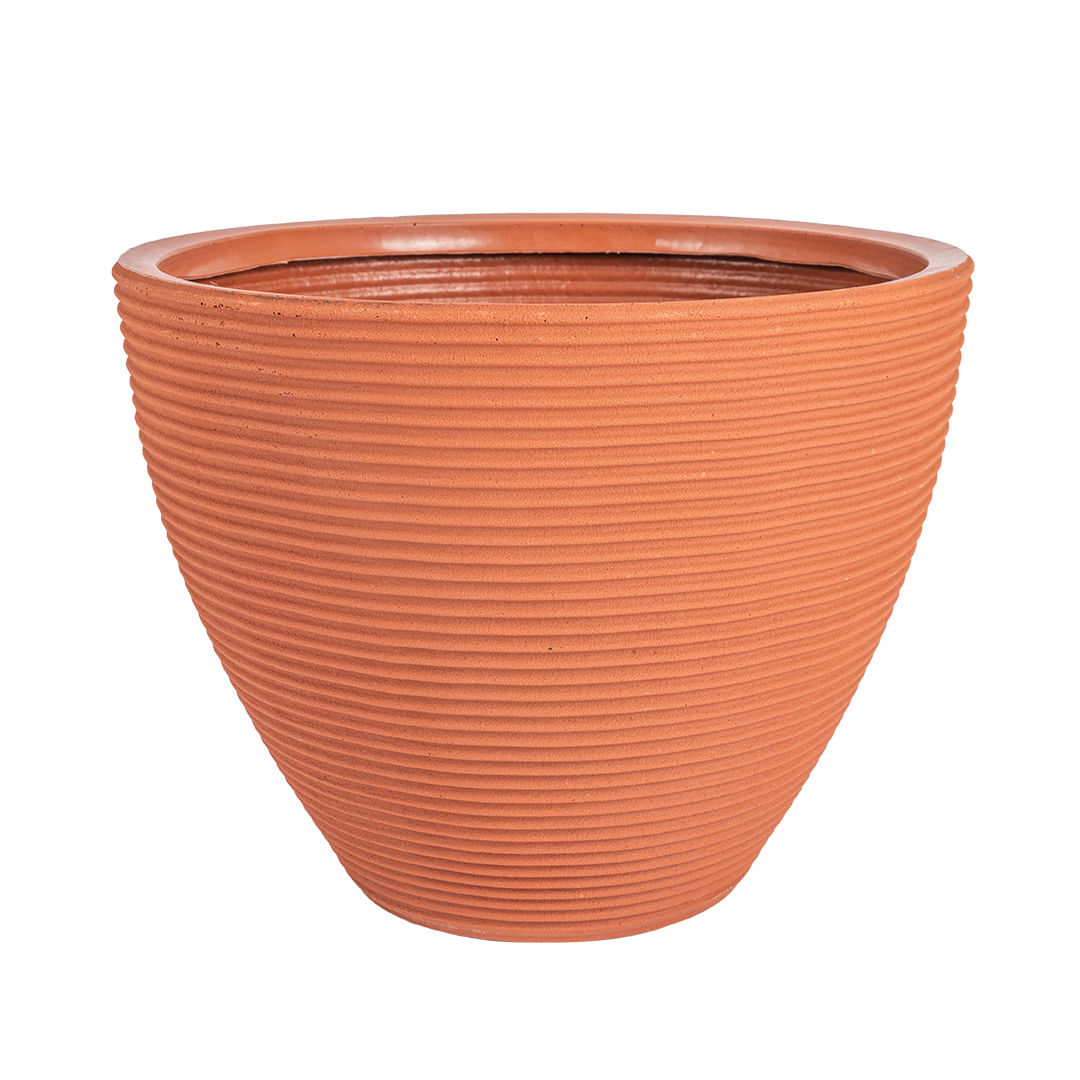 Encontraproduto.com.br - Vaso Cone Baixo Riscatto 36 Terracota Vasap
