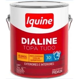 Esmalte Base Água Dialine Topa Tudo Acetinado 3L Preto Iquine