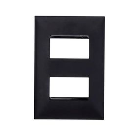Placa 2 Postos 4x2 Preto Pial Plus+