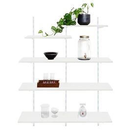 Kit Prateleiras 80x30cm Trilho Simples 100cm Branca Bemfixa