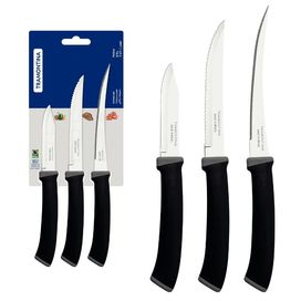 Jogo de Facas Felice 3 Peças Preto Inox Tramontina