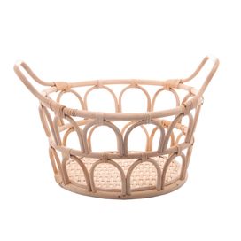 Cesto Decorativo Rattan com Alça Natural Rojemac
