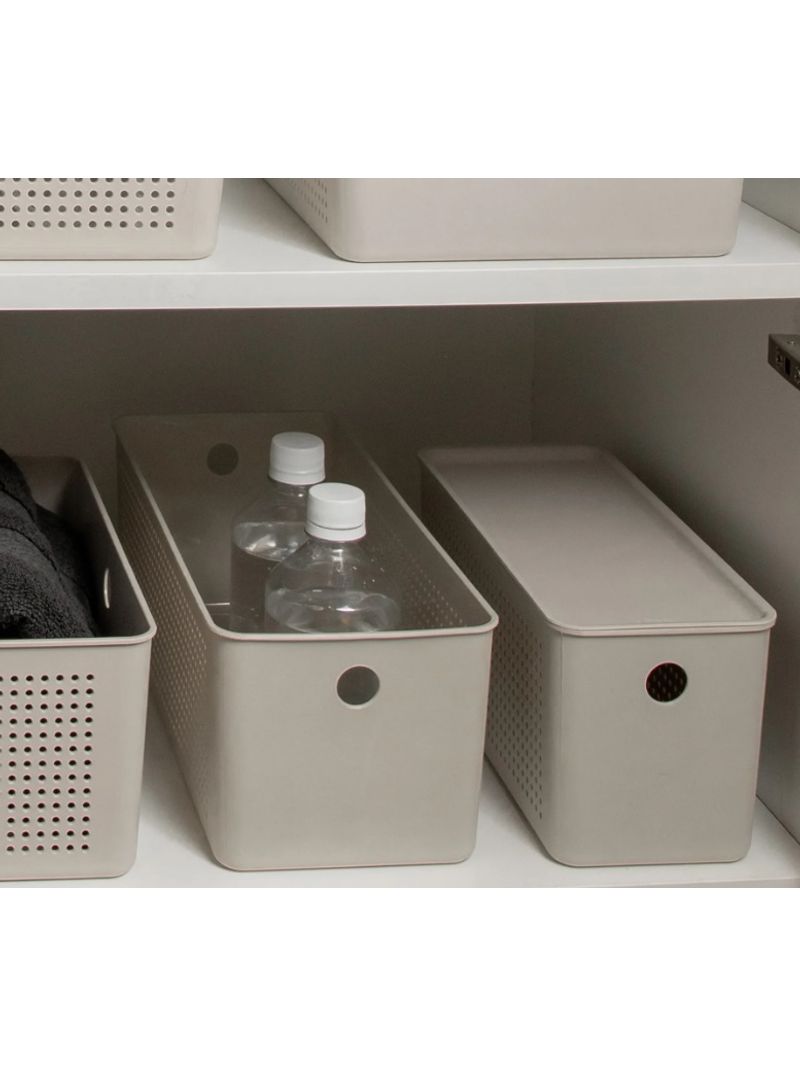 2344052-Cesto-Flow-com-Tampa-27x12x13cm-Bege-Fechado-Martiplast-AMOEDO