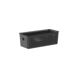 Cesto Flow com Tampa 27x12x13cm Preto Fechado Martiplast