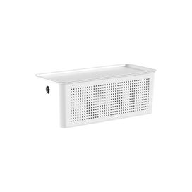Cesto Flow com Tampa 34x15x13cm Branco Fechado Martiplast