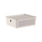 2344230-CESTO-FLOW-COM-TAMPA-27X22X9CM-BEGE-AMOEDO