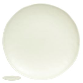 Prato Raso Melamina Organic 27cm Off White Flor Arte