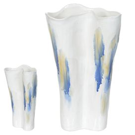 Vaso Decorativo Cerâmica 40,5x23,5x15,5cm Flor Arte