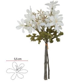 Buque Flor do Campo Ramalhete com Fita X24 29cm Creme Outono Flor Arte