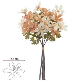 Buque Flor do Campo Ramalhete com Fita x24 29cm Pêssego Outono Flor Arte