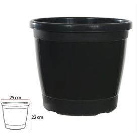 Vaso Siena 22x25cm Preto Flor Arte