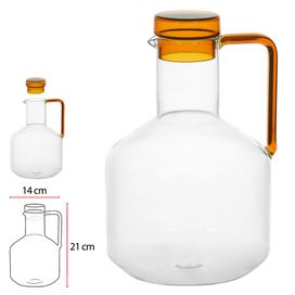 Jarra de Vidro Borossilicato 1500ml com tampa Oslo Flor Arte