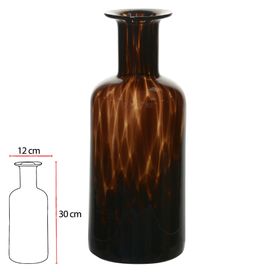 Vaso Decorativo de Vidro 30cm Marrom Flor Arte