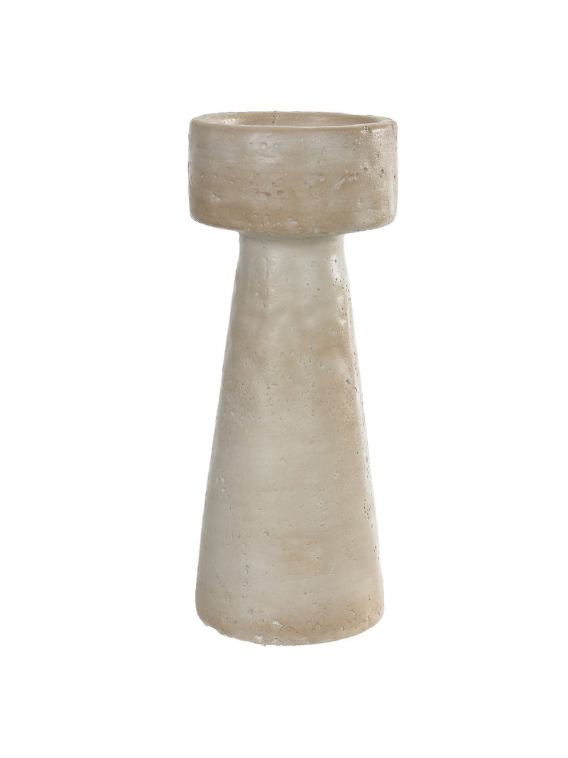 2341185-CASTICAL-DECORATIVO-10X25CM-BEGE-FLOR-ARTE-AMOEDO
