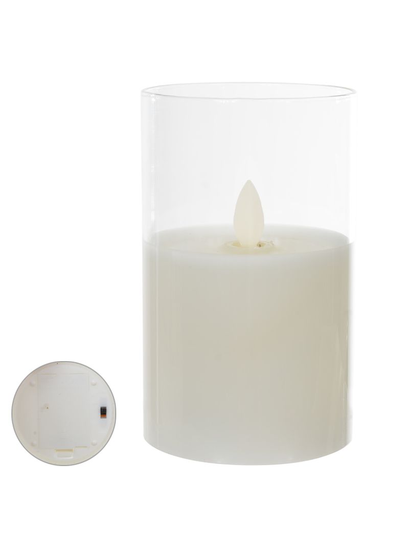 2341020-VELA-LED-VIDRO-BATERIA-BRANCO-QUENTE-12X7CM-FLOR-ARTE-AMOEDO