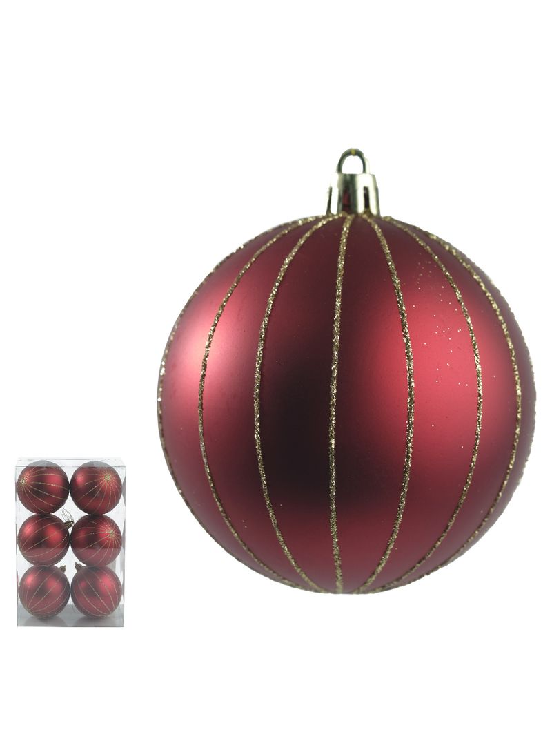60956002-BOLA-DECORADA-NATAL-C-6-UND-PVC--VERMELHO--8cm-AMOEDO