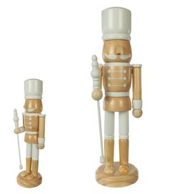 Quebra Nozes Madeira Bege Branco Flor Arte