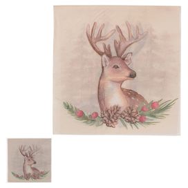 Guardanapo Papel Rustica Natal com 20 unidades Bege Florarte